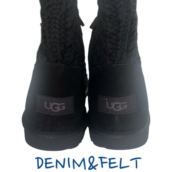 UGG Classic Cardi Cabled Knit Tall Boots (Big Kid) | Color: Black | NEW/NIB!!🖤 - Picture 12 of 14